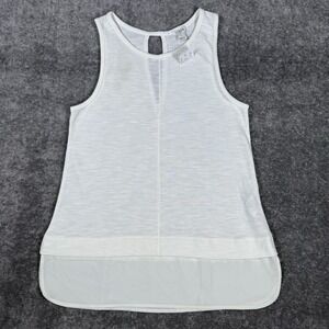 NWT‎ J.Crew Tank Top Women's Small White Key Hole Back Drapey Tunic